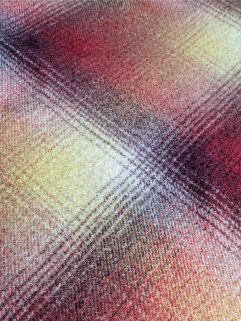 Pendleton Home Collection Warm Autumn Color Ombre Wool Plaid Blanket Throw 72x78